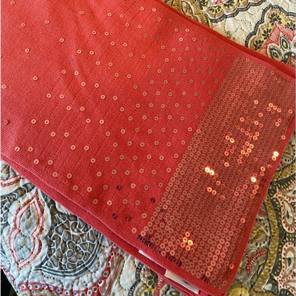 DG 2 by Diane Gilman Coral Knit Wrap with Sequins